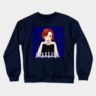 Beth the queen’s gambit in chessmaster Champion red head Crewneck Sweatshirt